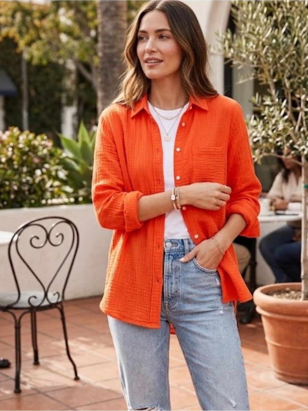 J. Crew Orange Button-Down Shirt